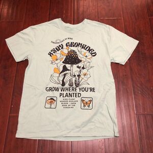 Mint Green Sunshine State of Mind Mushroom Tee; Grow Where Your Planted SZ L